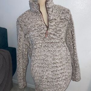 Women’s Small Grizzly Sherpa Beige Coat Pullover